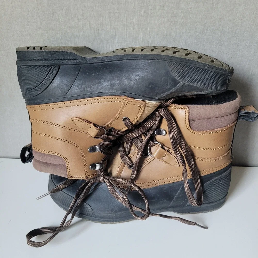 Magellan Outdoors Duck Boots Boys 4 Brown Fair Winter Rain Rugged Gorpcore